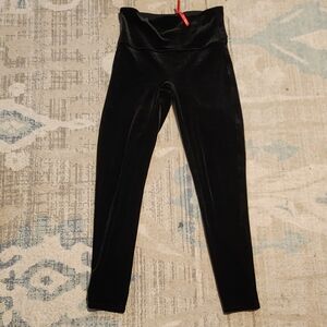 Spanx Black Velvet Leggings. Size L. EUC